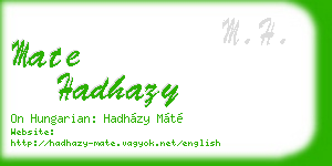 mate hadhazy business card