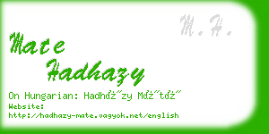 mate hadhazy business card